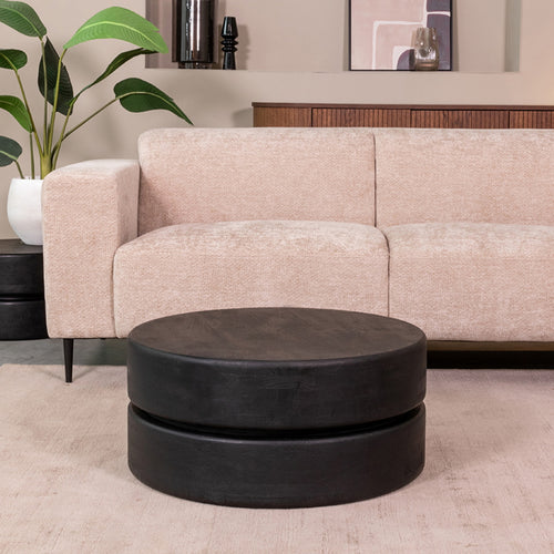 LABEL51 Salontafel Milly - Zwart Mangohout - 70x70x31cm - vtwonen shop