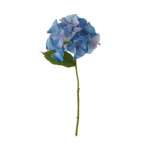 J-Line bloem hortensia Frisse Toets - textiel - blauw - small - 4 stuks