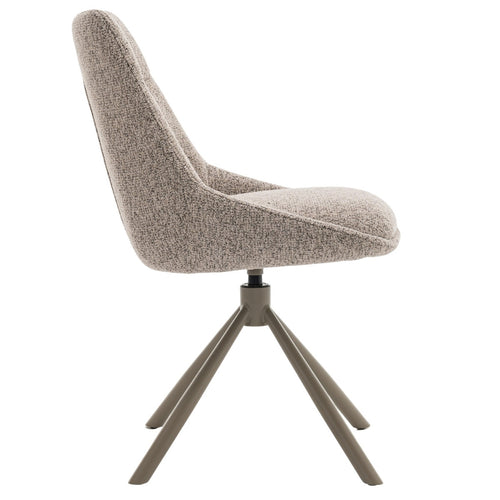 DÉJA Living Eetkamerstoel Malou - Taupe/Taupe - Draaibaar - Set van 2 - vtwonen shop