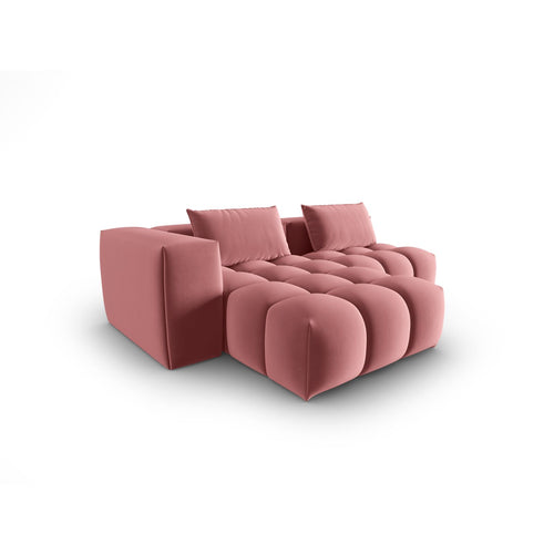 Cosmopolitan Design - Modulaire hoekbank links Verona 3-zits, flueel flamingo - 145x205x70cm