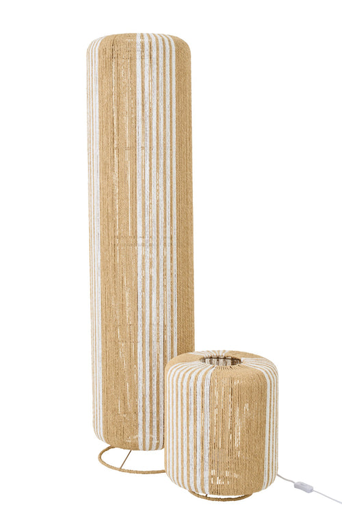 J-Line lamp Touw Cilinder - metaal - wit/naturel - large