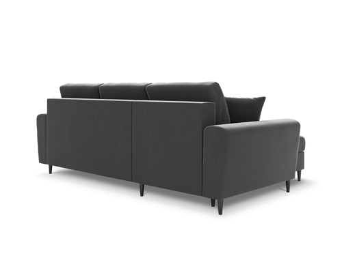 Cosmopolitan Design Omkeerbare converteerbare hoekbank met opbergdoos Kyoto 4-zits, flueel lichtgrijs - 145x241x88cm