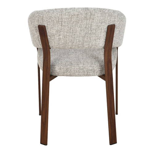 DÉJA Living Eetkamerstoel Chera - Beige/Walnoot - Set van 2
