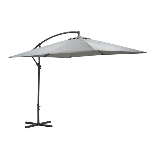 Corfu parasol - 250x250 cm - carbon black - licht grijs
