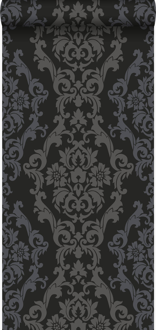 Origin Wallcoverings behang ornamenten zwart en glanzend brons - 53 cm x 10,05 m - 346208