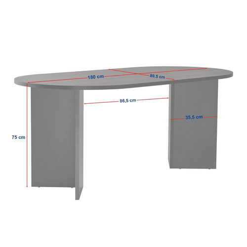 Calicosy - Eettafel met afgeronde randen SABLE - 89,5x180x75 cm