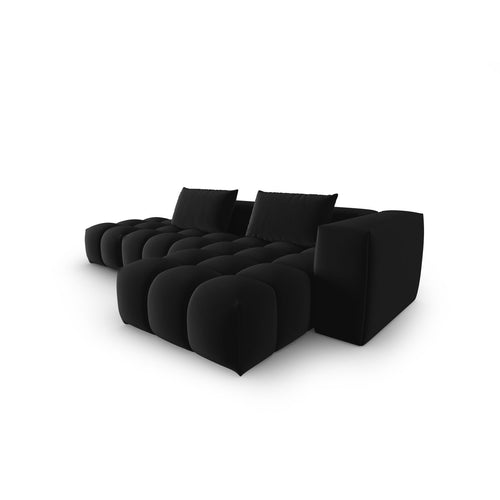 Cosmopolitan Design - Modulaire hoekbank rechts Verona 4-zits, flueel zwart - 145x265x70cm