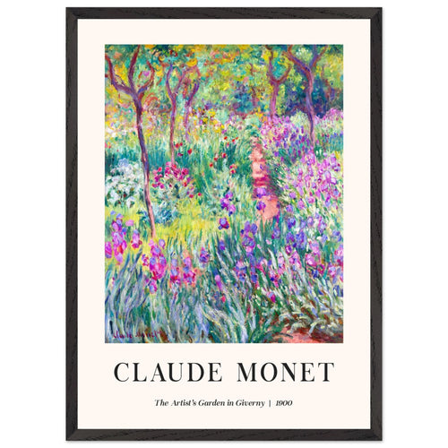 Artfulprints Poster met Lijst Claude Monet - The artist's garden in Giverny   - 50x70 cm - Meerkleurig