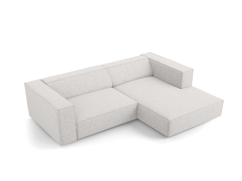 Cosmopolitan Design rechter hoekbank Arendal 3-zits, chenille, lichtgrijs - 166x224x70cm
