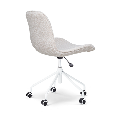 Nolon Nout-Fé Bureaustoel Bouclé Beige - Wit Onderstel - Stof