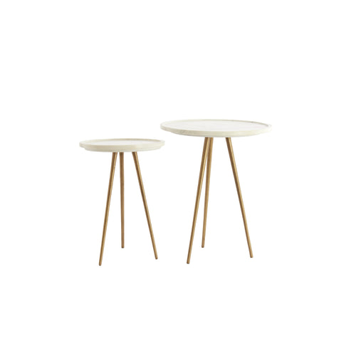 Light & Living bijzettafel Prato - wit - Ø43cm