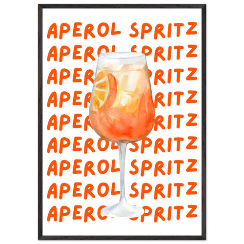 Artfulprints Poster met Lijst Aperol Spritz - Written behind the glass   - 70x100 cm - Oranje