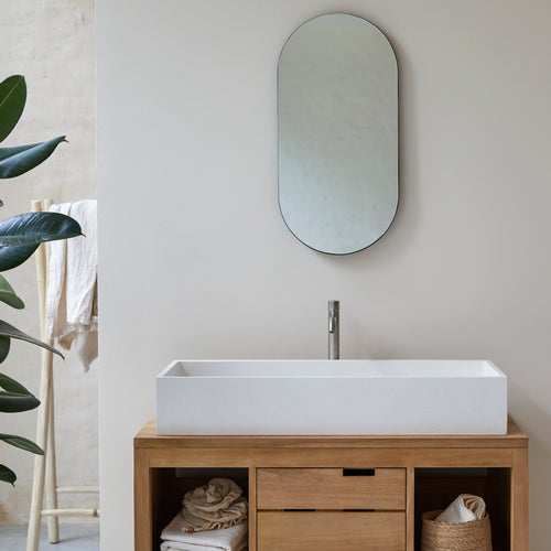 Tikamoon Waskom van terrazzo 90 cm - Wit