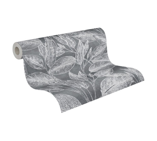 A.S. Création behang bloemmotief zwart, zilver en grijs - 53 cm x 10.05 m - AS-378364 - vtwonen shop