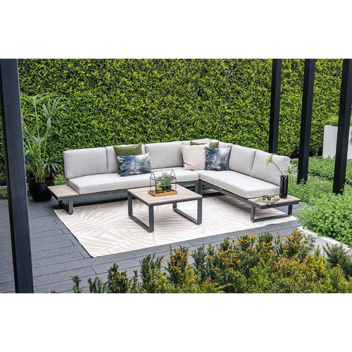 Garden Impressions loungeset Diego 4-delig - donker grijs - valley sand