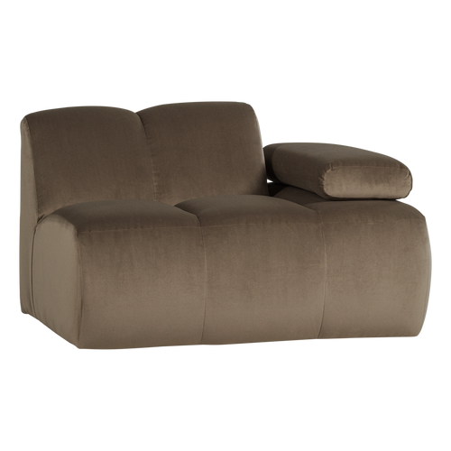 WOOOD 1-zits bank arm rechts Mojo - Velvet - Taupe - 74x124x97