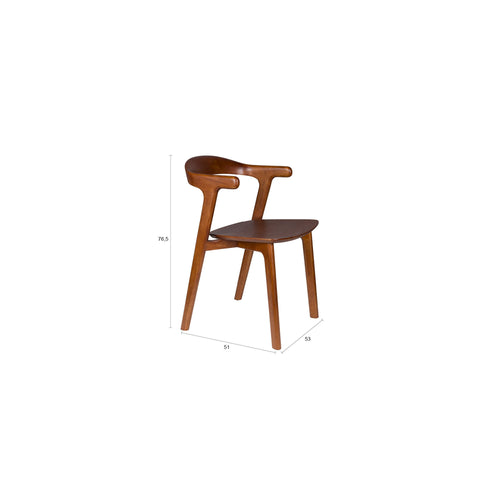 Zuiver Northwood Eetkamerstoelen Armleuning Hout Walnoot kleur - Set van 2