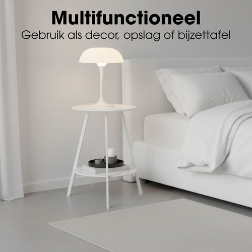 Mica Decorations Seatle Bijzettafel Rond voor Buiten - Koffietafel - Salontafel Buiten - Ook als Plantentafeltje of Plantenstandaard - Metaal - 58 x