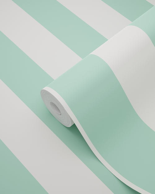 ESTAhome behang strepen mintgroen en wit - 53 cm x 10.05 m - 139910 - vtwonen shop