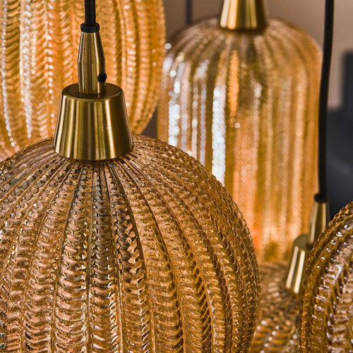 Giga Meubel Hanglamp Pattern Mix - Amber - 7-Lichts - 150x95x38cm - vtwonen shop