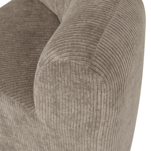 WOOOD eetbank hoek met rugleuning Mojo Base - Rib - Donkerzand - 83x80x80