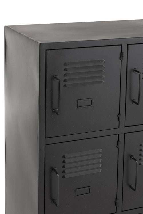 J-Line kast - 9 deuren - metaal - zwart