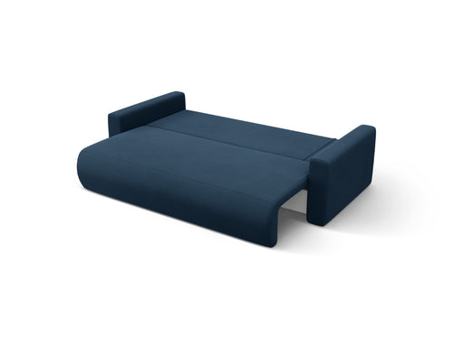 Cosmopolitan Design Omkeerbare converteerbare hoekbank met opbergdoos Belfast 3-zits, flueel koningsblauw - 149x240x84cm