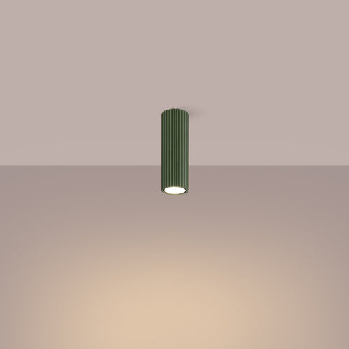Sollux Lighting Plafondlamp KARBON 20 olijfgroen - 6,5x6,5x20cm