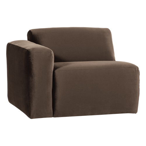 WOOOD 1-zits bank arm links Mojo Base - Velvet - Bruin - 74x105x97