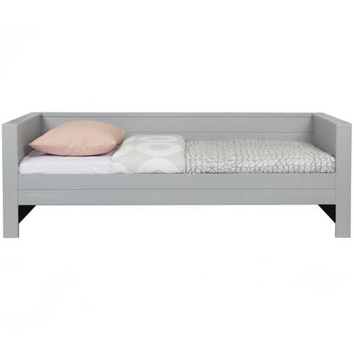 WOOOD bedbank excl. lade Dennis - Grenen - Betongrijs - 219x73x101 - vtwonen shop