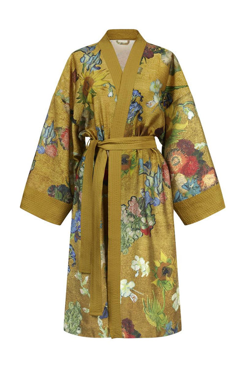 Beddinghouse x Van Gogh Museum kimono Partout des Fleurs Kimono - L/xL cm - goud - vtwonen shop
