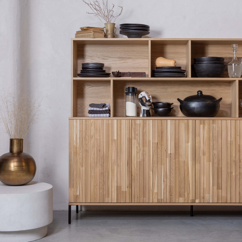 WOOOD dressoir New Gravure - Eiken - Naturel - 85x200x44 - vtwonen shop