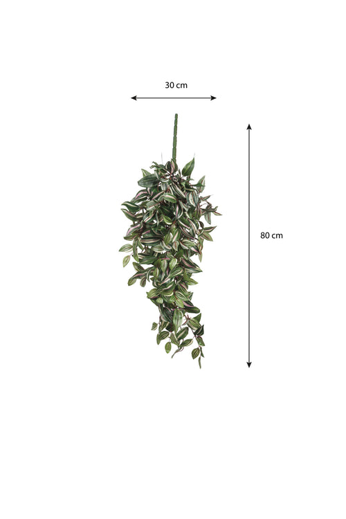 Mica Decorations Tradescantia Kunst Hangplant - L15 x B30 x H80 cm - Groen