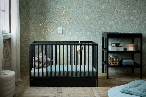 Petite Amélie Luiertafel Hêtre – Zwart – Twee planken - Ruimtebesparend - Duurzaam met melamine coating - vtwonen shop