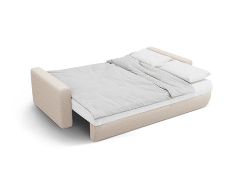 Cosmopolitan Design Slaapbank met opbergdoos Belfast 3-zits, structurele stof beige - 105x238x84cm