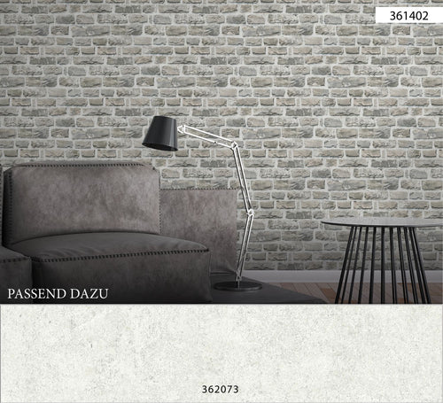 A.S. Création behang stenen muur lichtgrijs en beige - 53 cm x 10.05 m - AS-361402