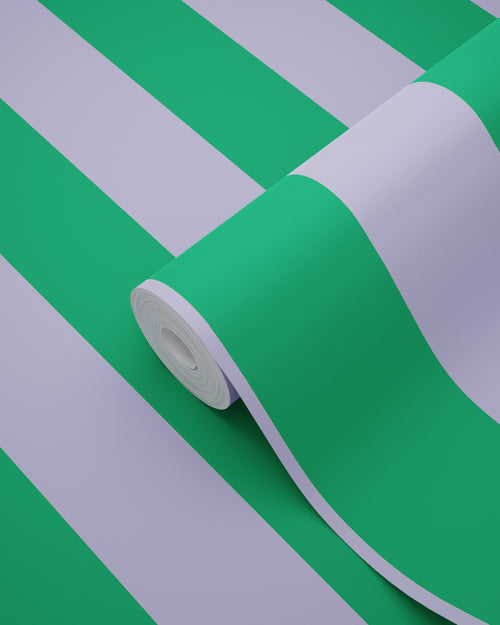 ESTAhome behang strepen groen en lila paars - 53 cm x 10.05 m - 139908 - vtwonen shop