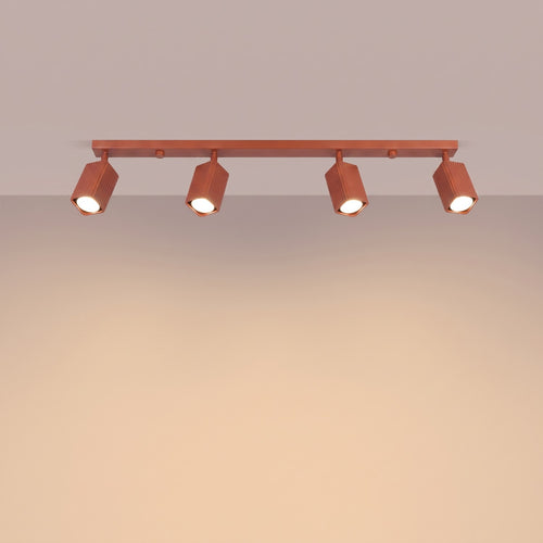 Sollux Lighting Plafondlamp RAYO 4L rode oker - 81x6x16,5cm