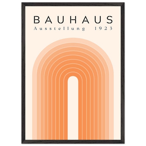 Artfulprints Poster met Lijst Bauhaus - Orange rainbow   - 50x70 cm - Oranje