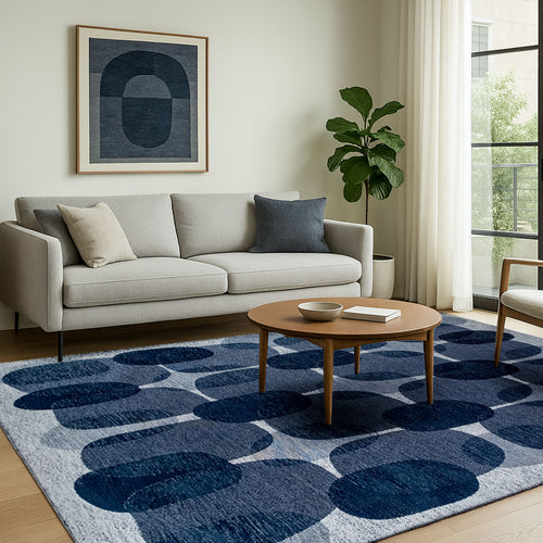 Lola&Moi vloerkleed Night Shift - blauw - 170x240cm