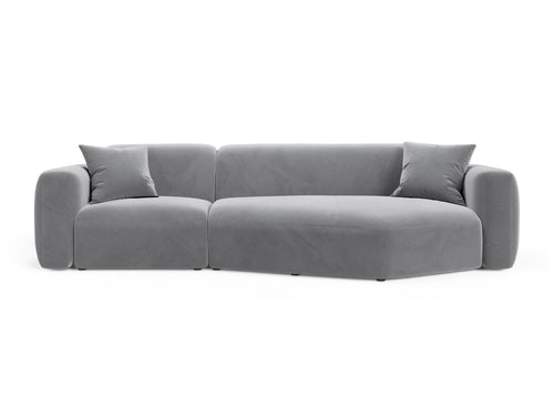 Cosmopolitan Design Modulaire hoekbank rechts Strino 3-zits, flueel grijs - 136x308x78cm