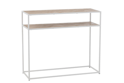 J-Line console Zigzag - hout/metaal - naturel/wit - vtwonen shop