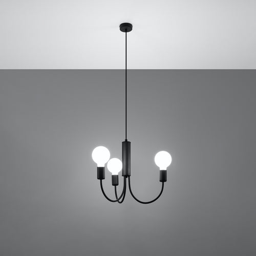 Sollux Lighting Kroonluchter PICCOLO 3 zwart - 45x45x100cm