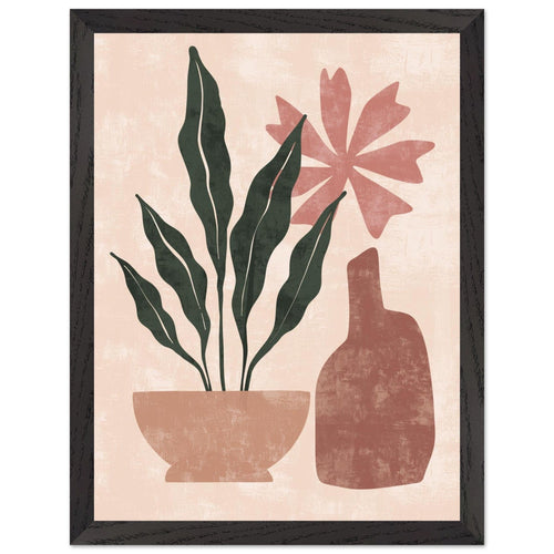 Artfulprints Poster met Lijst Boho – Terracotta greenery   - 30x40 cm - Meerkleurig