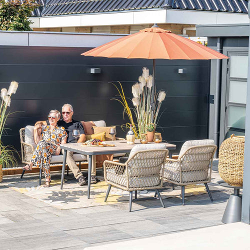 Manilla parasol - Ø250 cm - carbon black - copper - vtwonen shop