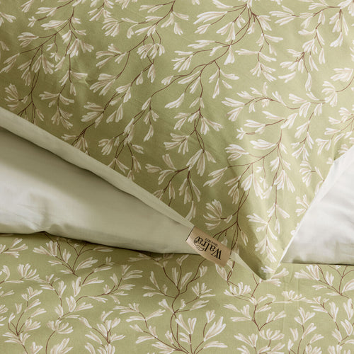 Walra - Dekbedovertrek Blooming Grace - 200x220 cm - Groen / Wit