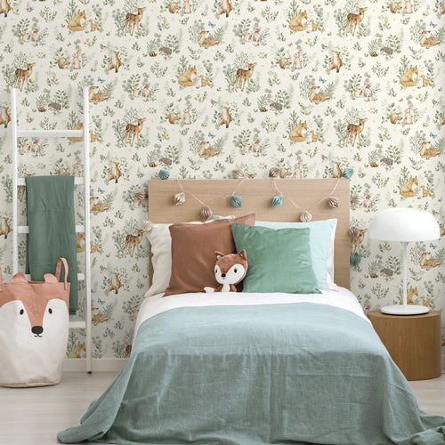Sanders & Sanders behang bosdieren beige, groen en bruin -  - 641103