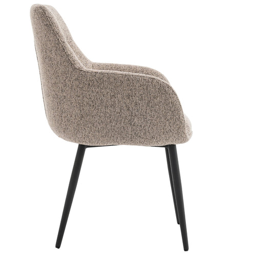 DÉJA Living Eetkamerstoel Noé - Taupe/Zwart - Zithoogte 47cm - Set van 2 - vtwonen shop