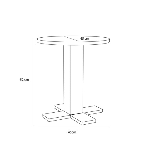 Hübsch bijzettafel Koohi - mdf/okoumé fineer - ø45xh50cm