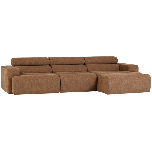 WOOOD chaise longue bank rechts Novi - Polyester - Karamelbruin Melange - vtwonen shop